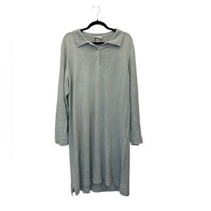Pajamagram Light Green Long Sleeve Shirt Dress Silk Cashmere Size XL